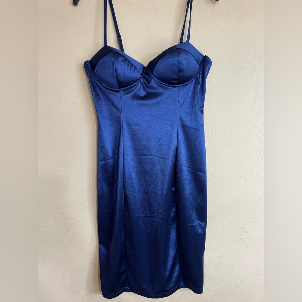 Shein blue bodycon dress size large, never worn